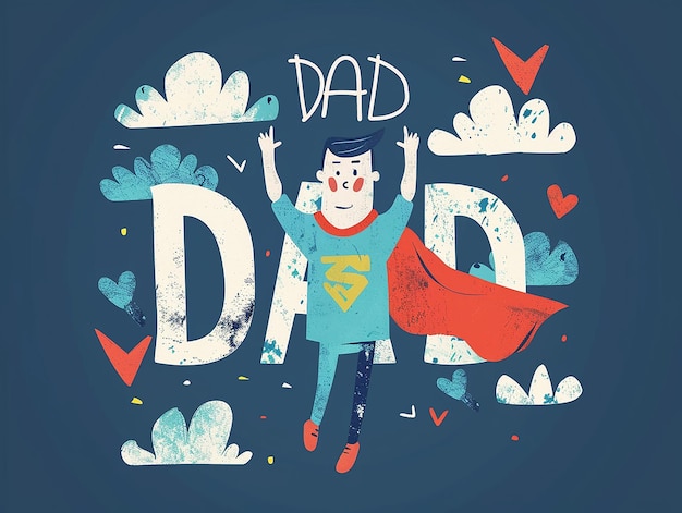 Photo happy fathers day super dad superhero