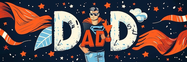 Photo happy fathers day super dad superhero