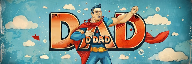 Photo happy fathers day super dad superhero