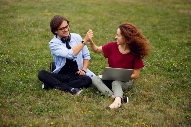 Happy friends spending some time together