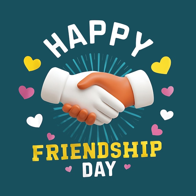 Photo happy friendship day 2024 with handshake logo design full hd 4k 8k image download