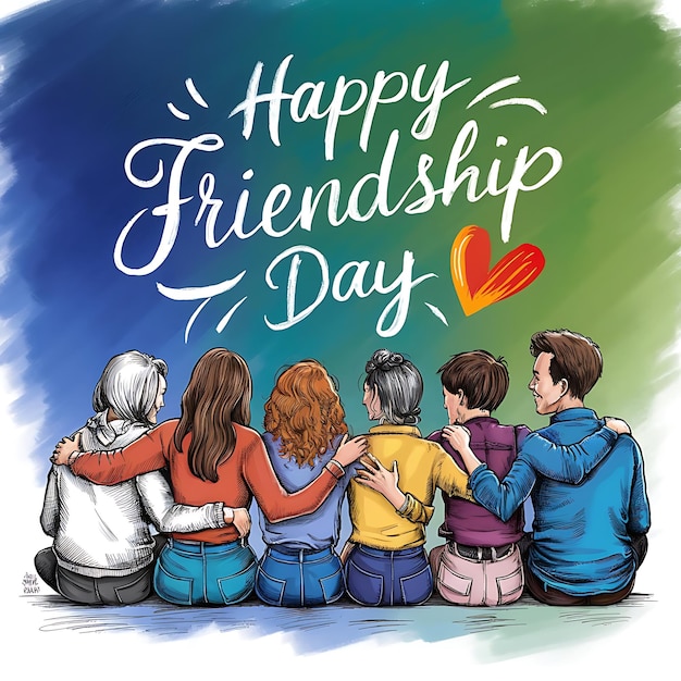 Photo happy friendship day banner illustration friendship day