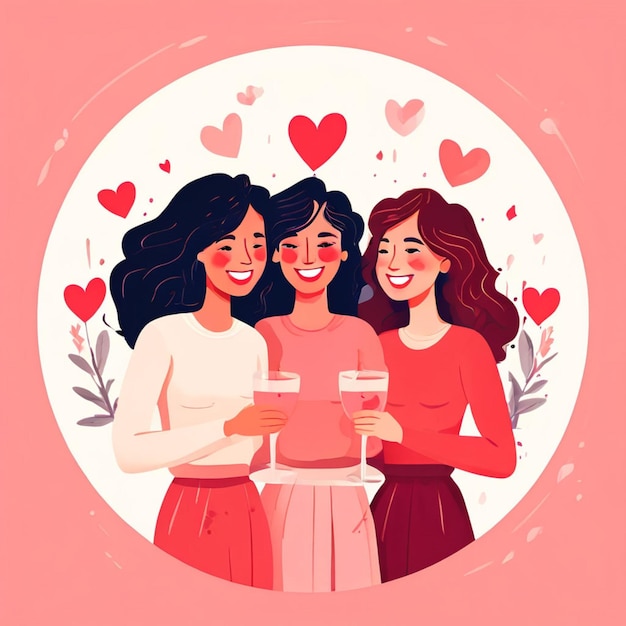 Photo happy friendship day card of friend group