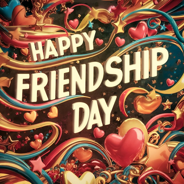 Photo happy friendship day celebration poster friends forever elegant typography poster