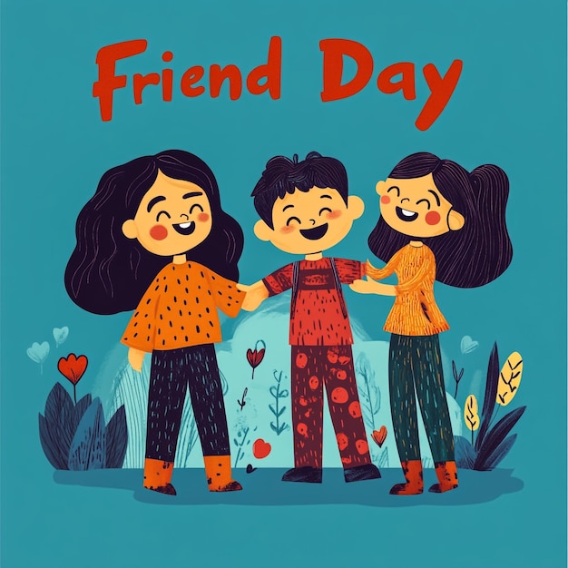 Photo happy friendship day celebration wishes vector design