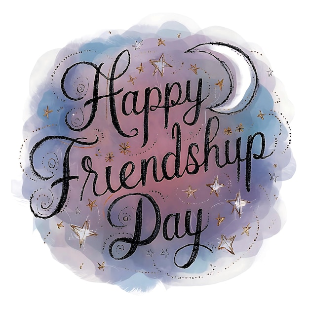 Photo happy friendship day lettering poster