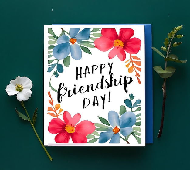 Happy Friendship Day May our bond continue to blossom like the beautiful watercolor hues on this card