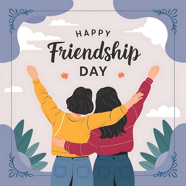 Photo happy friendship day poster design vector illustration