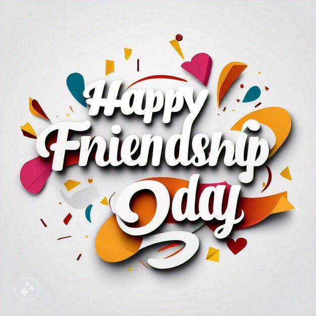 a happy friendship day poster with colorful hearts and text that say friendship day