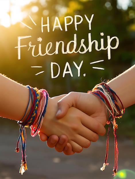 Photo a happy friendship day poster with a quote from friendship day