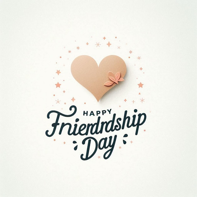 Photo happy friendship day simple card heart on the card