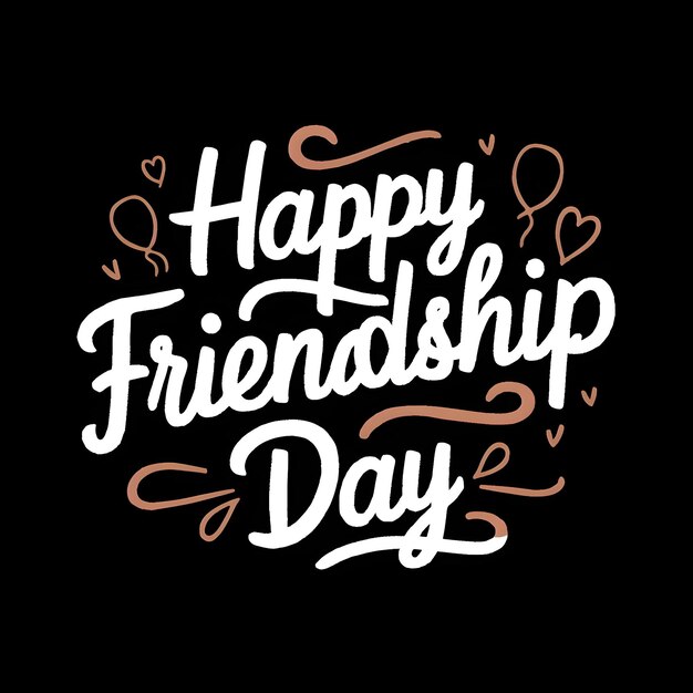 happy friendship day text design