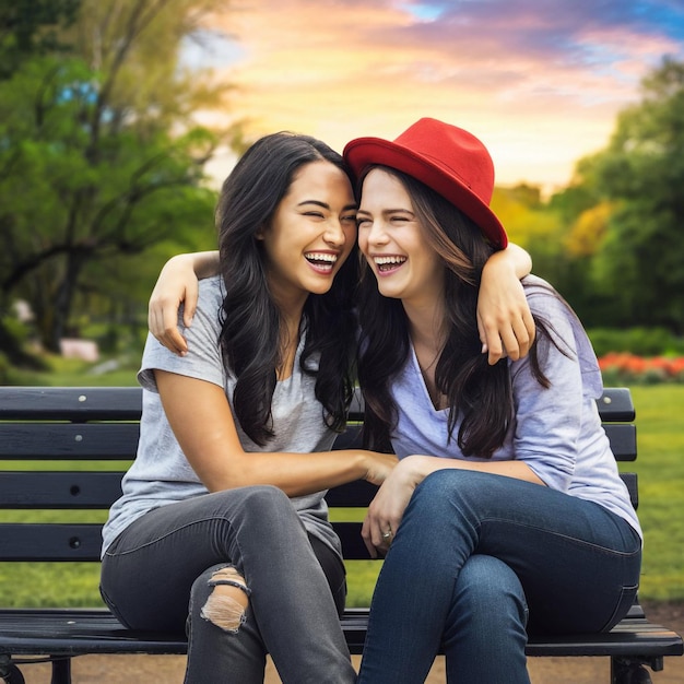 Happy Friendship Day Two friends holding hands Friendship Poster Together Bonding Loyalty