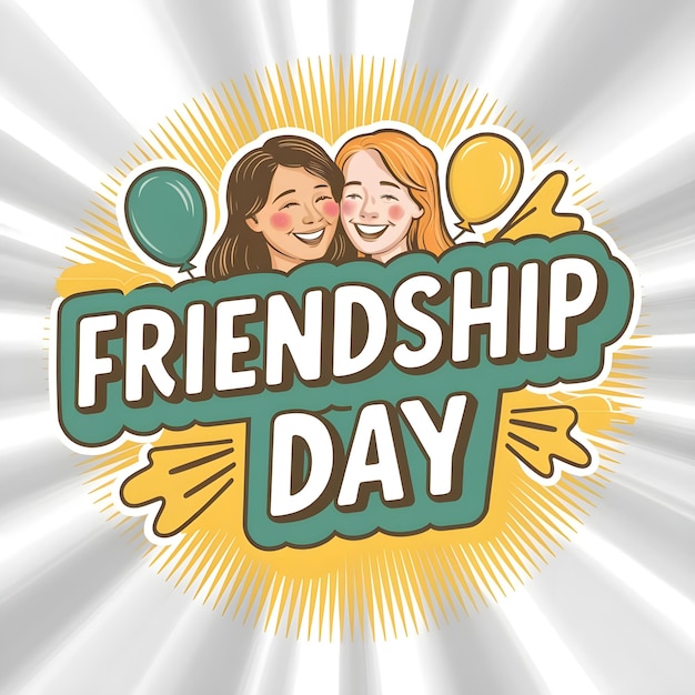 Happy Friendship Day Typography Text Illustrations Design