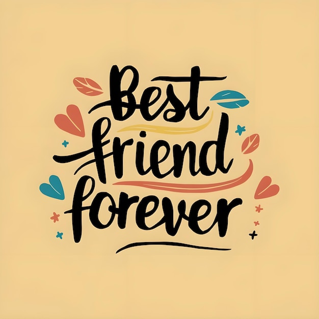 Photo happy friendship day vector illustration with bff best friends forever friends amp friendship day