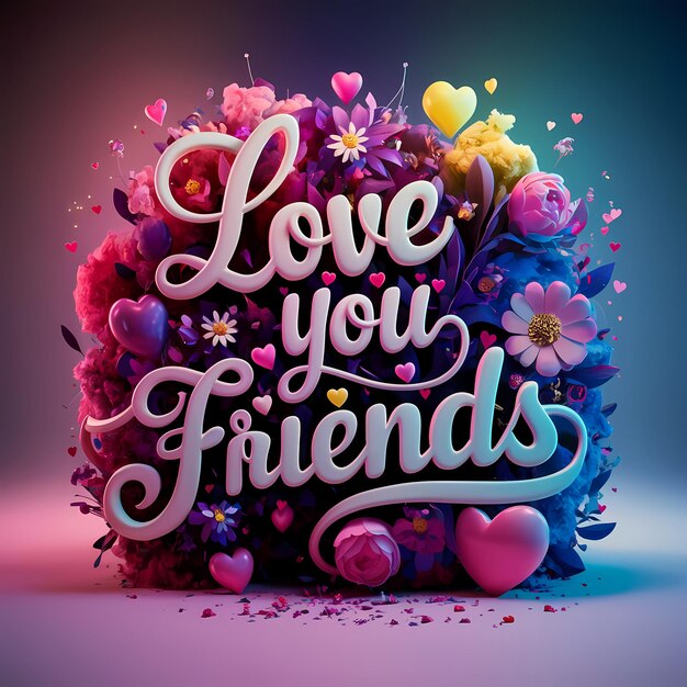 Happy Friendship day vector illustration with text and love elements for celebrating Friendship Day