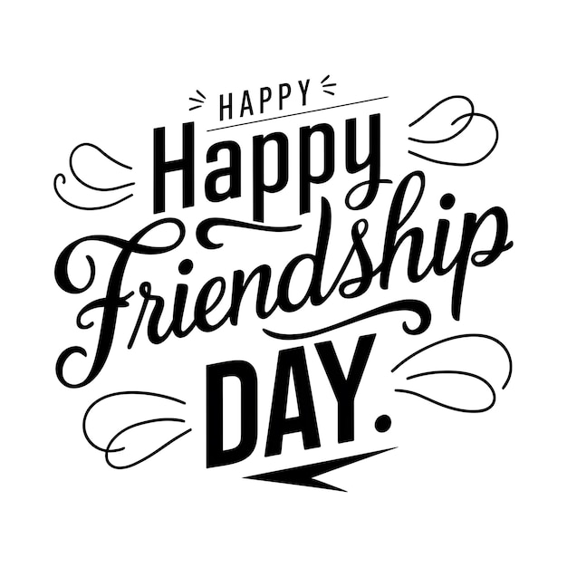 Happy Friendship day vector illustration with text and love elements for celebrating friendship day