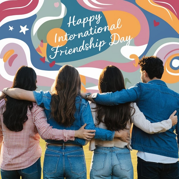 Happy Friendship day vector illustration with text and love elements for celebrating friendship day