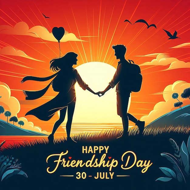 Happy Friendship Day vector typographic design