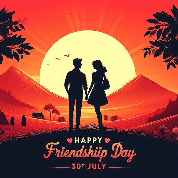 Happy Friendship Day vector typographic design