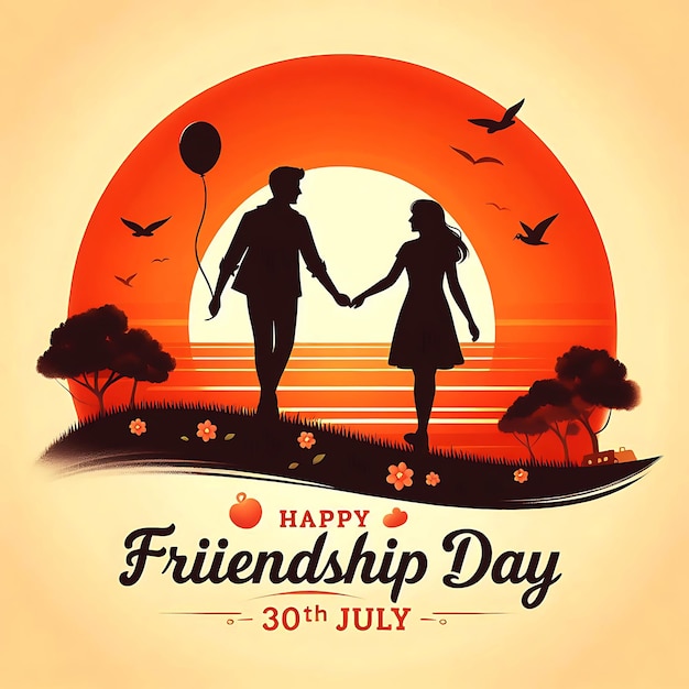 Happy Friendship Day vector typographic design