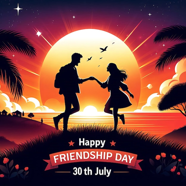 Happy Friendship Day vector typographic design