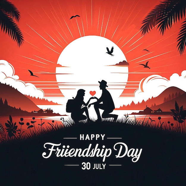 Happy Friendship Day vector typographic design