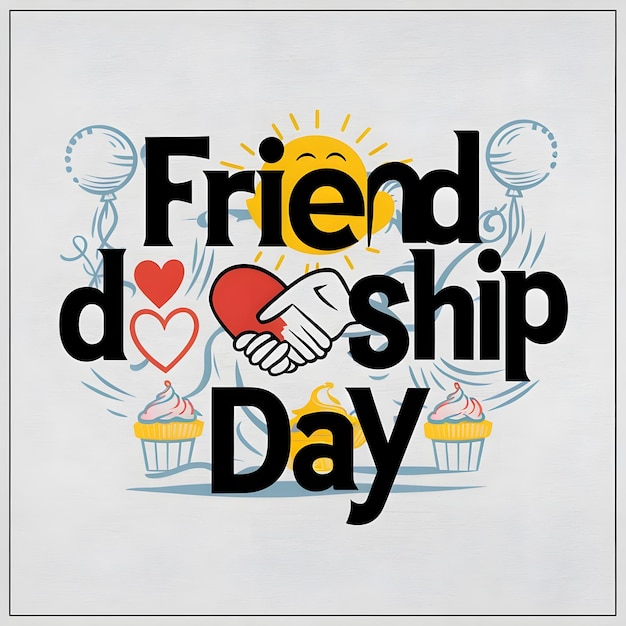 Happy friendship day vector white backwound