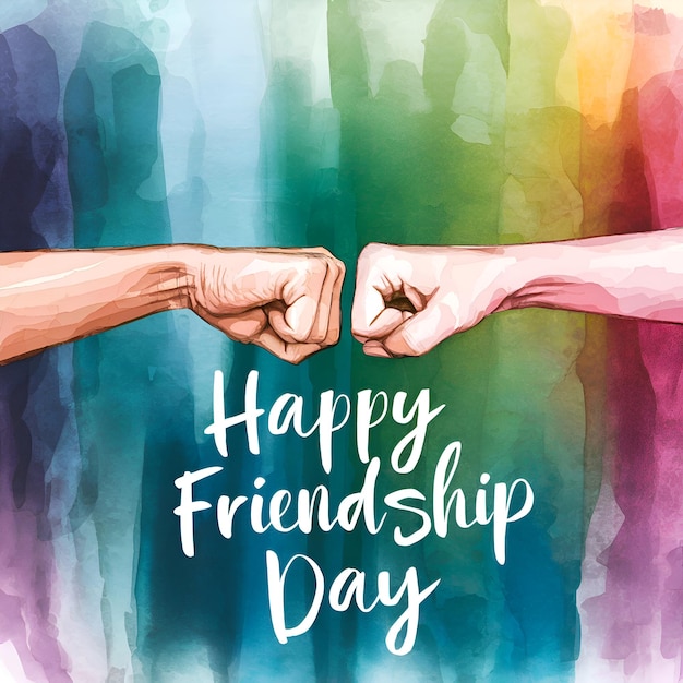 Photo happy friendship day watercolor background