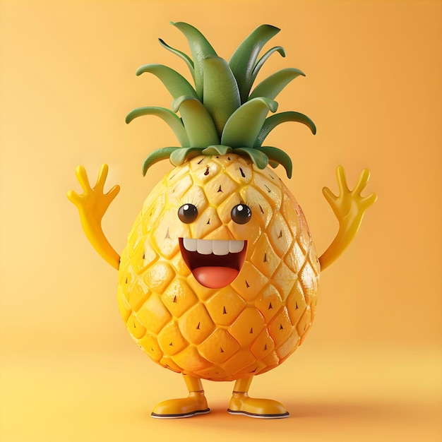 Happy And Funny Fruit Mascot Generative Ai