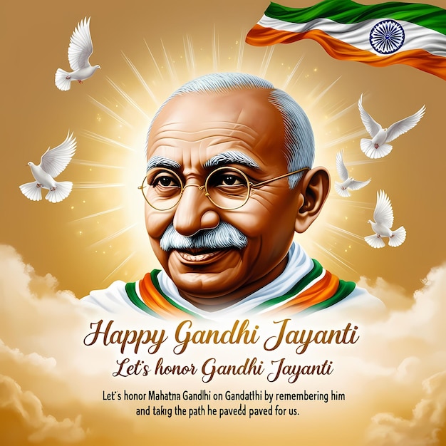 Photo happy gandhi jayanti 4k wallpaper hd wallpaper