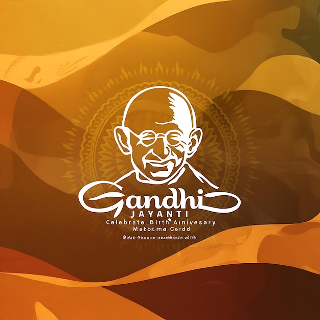 Photo happy gandhi jayanti day flat illustration