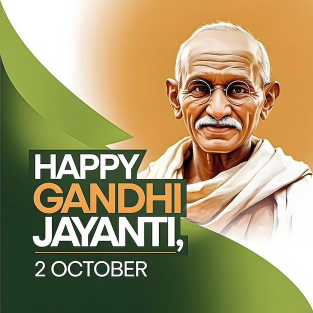 Photo happy gandhi jayanti social media banner poster design