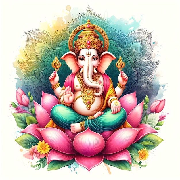 Happy ganesh chaturthi indian religious festival