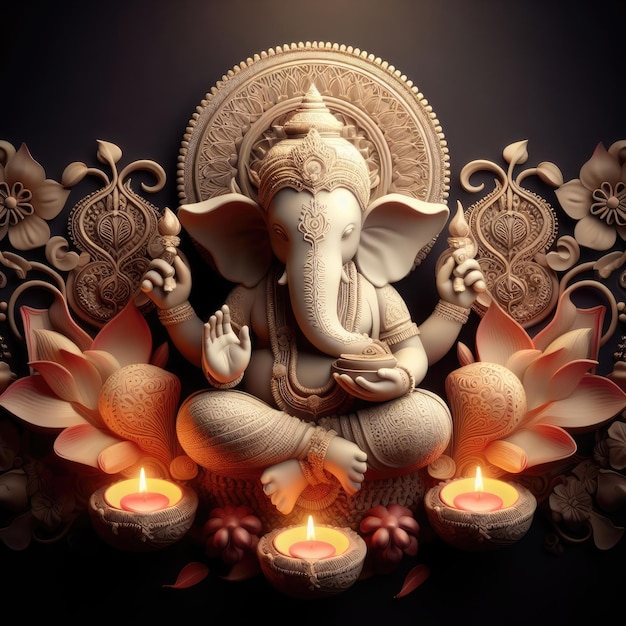 happy ganesha chaturthi hindu religious festival