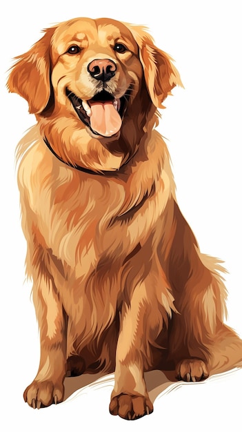 Happy Golden Retriever Facing Forward