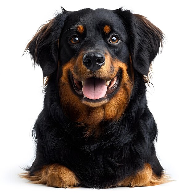 happy gordon setter dog portrait in summer isolated on white background isometry