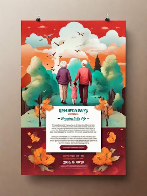 happy grandparent day concept elderly romantic couple in love showing affection over each other Can be used as a greeting card flyer poster banner for print Tshirt Flat vector