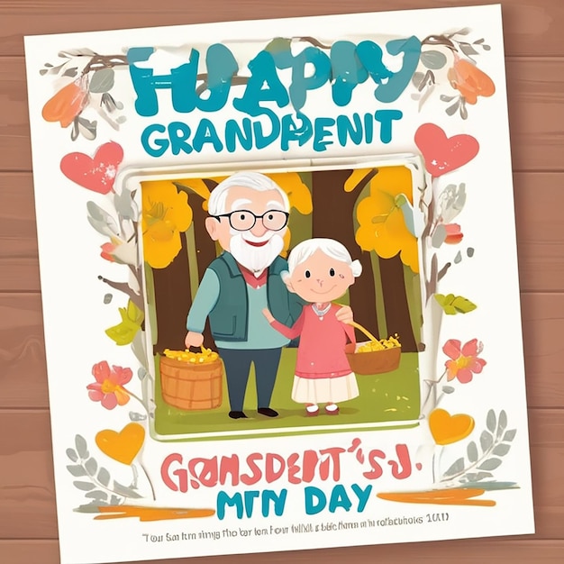 Photo happy grandparents day post banner or flyer design