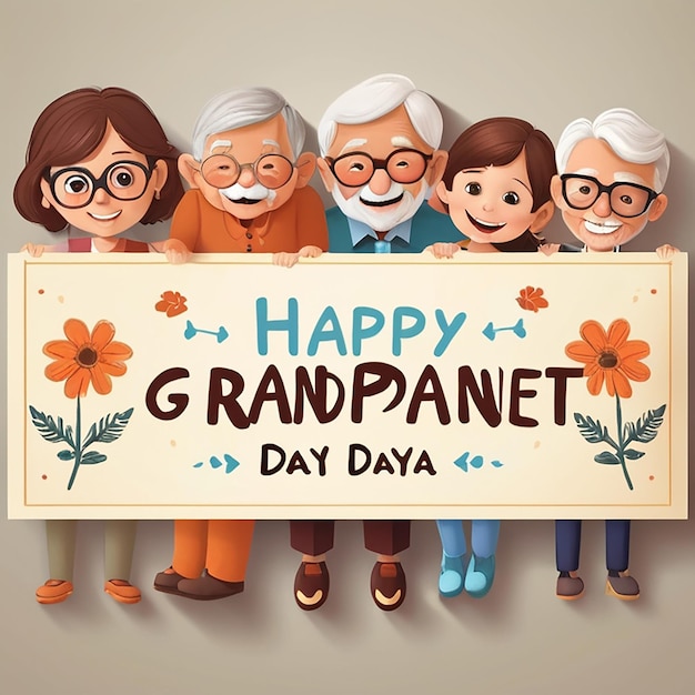 Happy Grandparents Day Post Banner Or Flyer Design