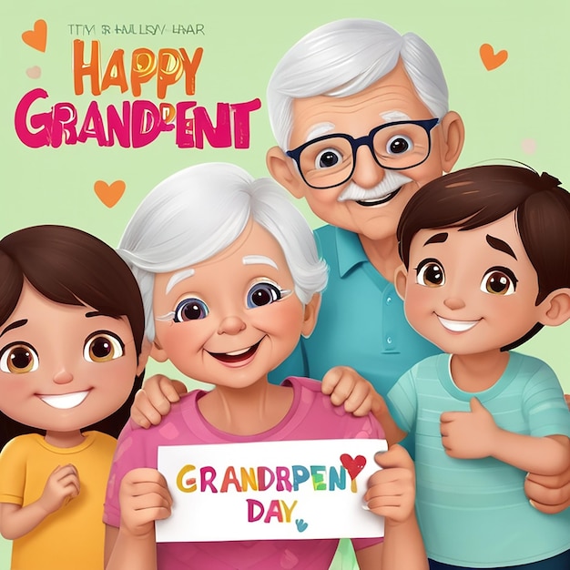 Happy Grandparents Day Post Banner Or Flyer Design