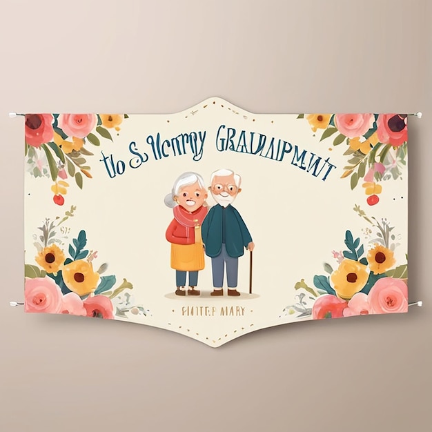 Photo happy grandparents day post banner or flyer design