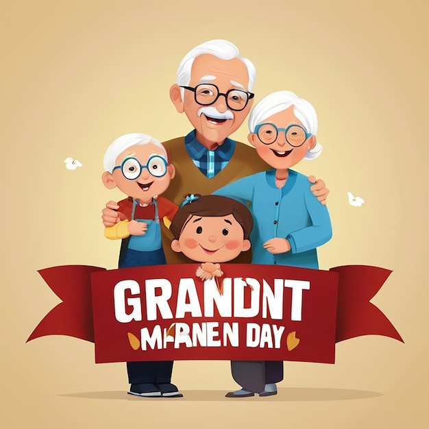 Happy Grandparents Day Post Banner Or Flyer Design