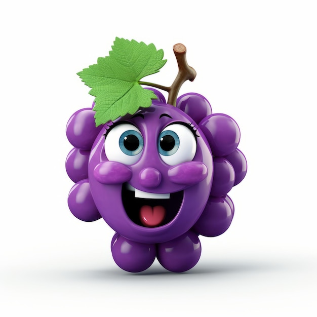 Happy Grapes Cartoon Mascot