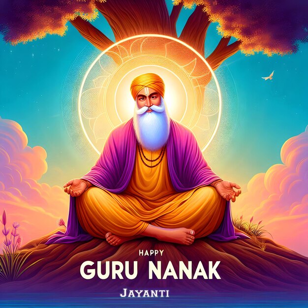 Photo happy guru nanak jayanti social media post design free