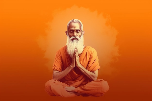 Happy guru purnima The day on which the first guru was born The feast day of the great sage Vyasa Traditional Hindu celebration dedicated to enlightened spiritual masters Generative AI