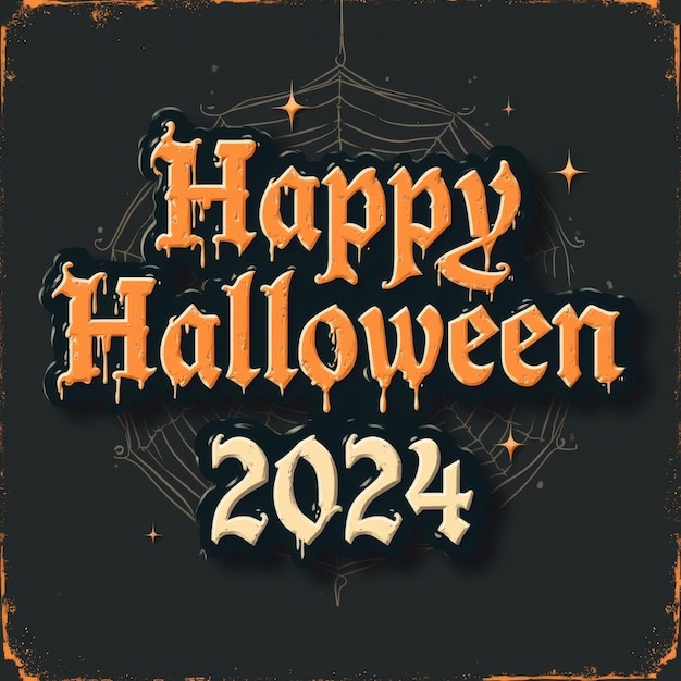 Photo happy halloween 2024 with spiderweb