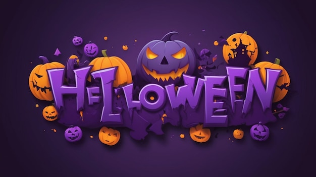 Happy Halloween characters icons items text