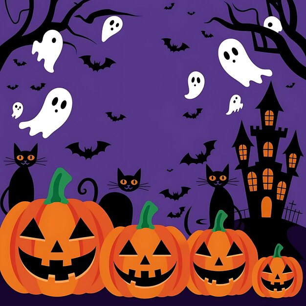 Happy halloween concept background with pumpkin