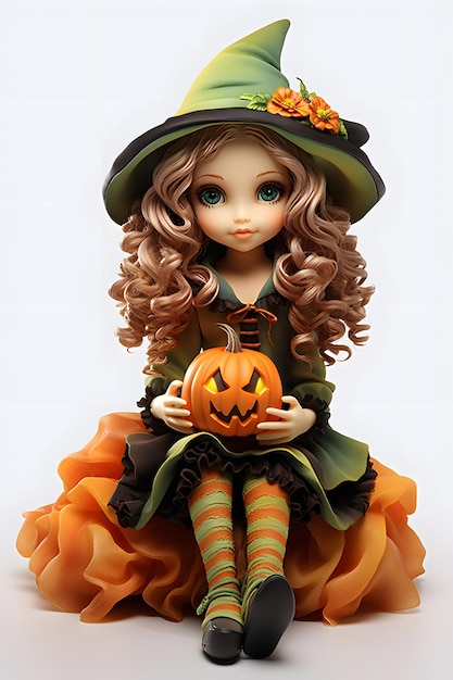 Happy Halloween Cute witch isolated